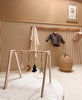 Wooden baby gym | Solid wooden play arch with space hangers - natural