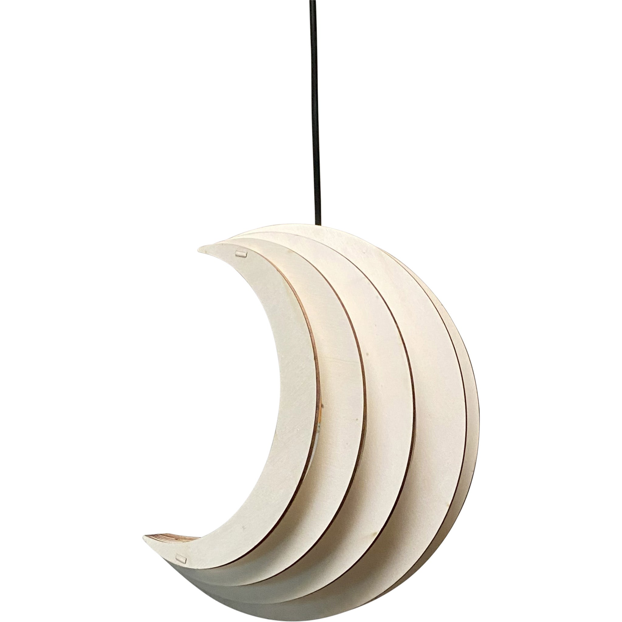 Wooden pendant lamp children's room | Moon - natural