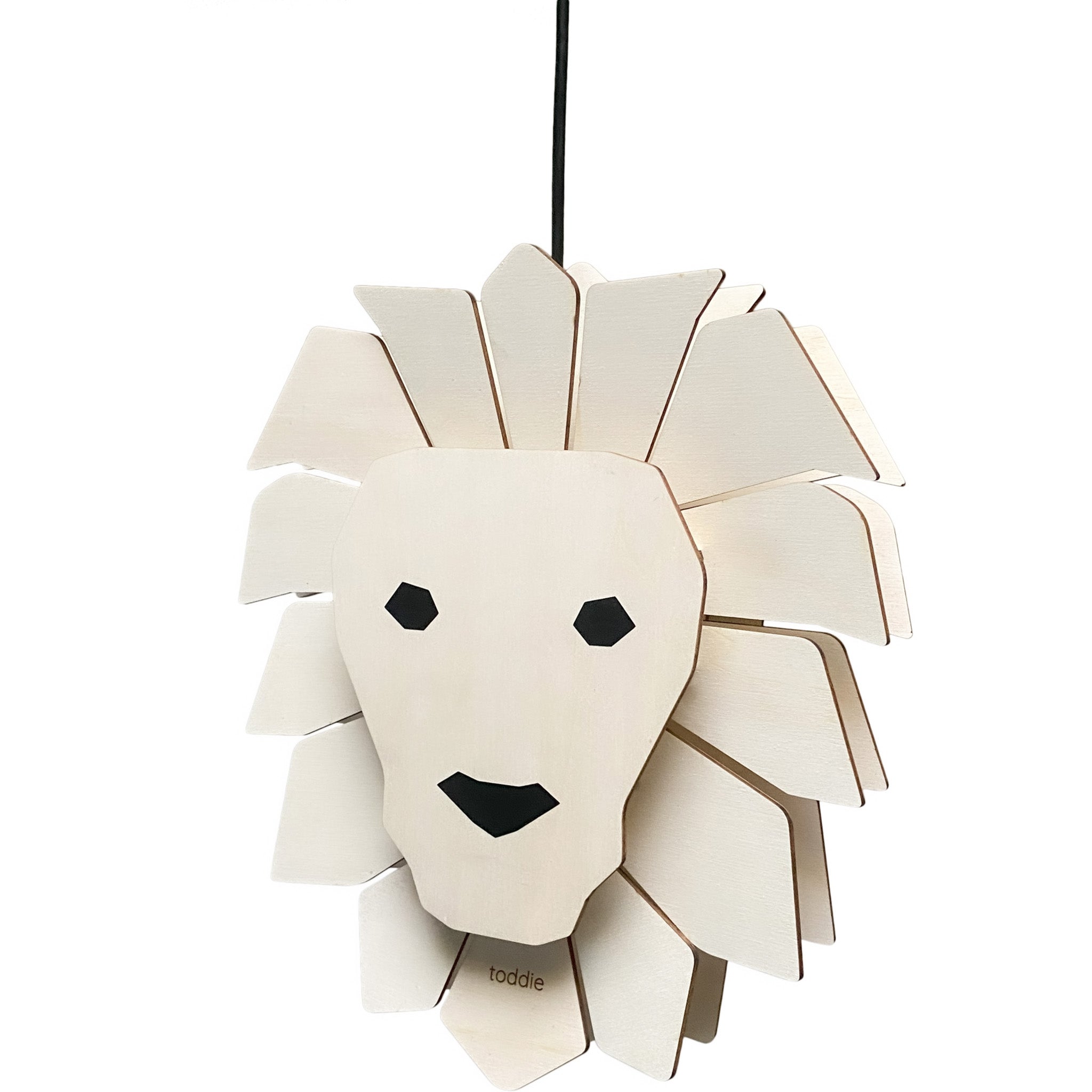 Wooden pendant lamp children's room | Lion - natural