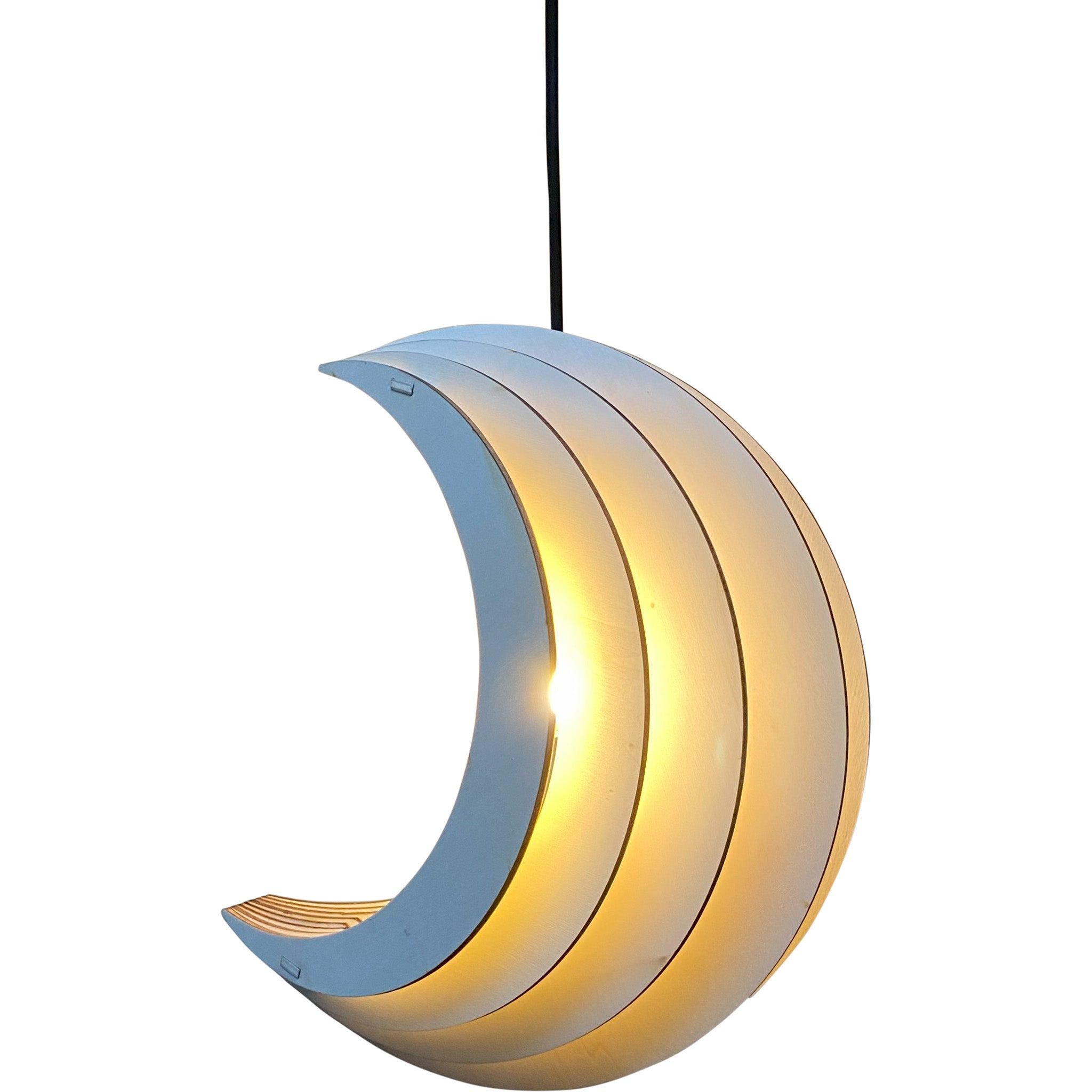 Wooden pendant lamp children's room | Moon - natural