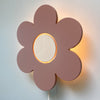 Wooden wall lamp children's room | Flower - Terra pink