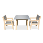 Skinnie wooden children's furniture set 4-7 years | Table + 2 chairs - denim drift