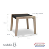 Wooden children's furniture set 1-4 years | Table + 2 chairs - black
