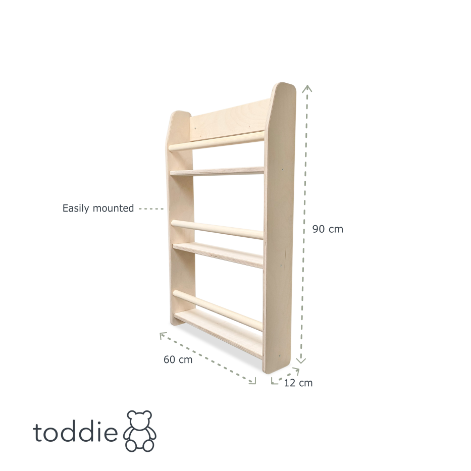 Montessori children's room bookshelf | 3 shelves - natural