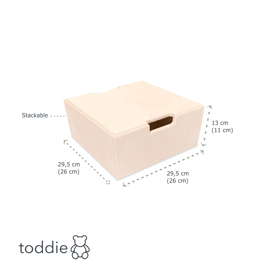 Montessori storage boxes children's room | Stackable wooden boxes as a step stool - natural