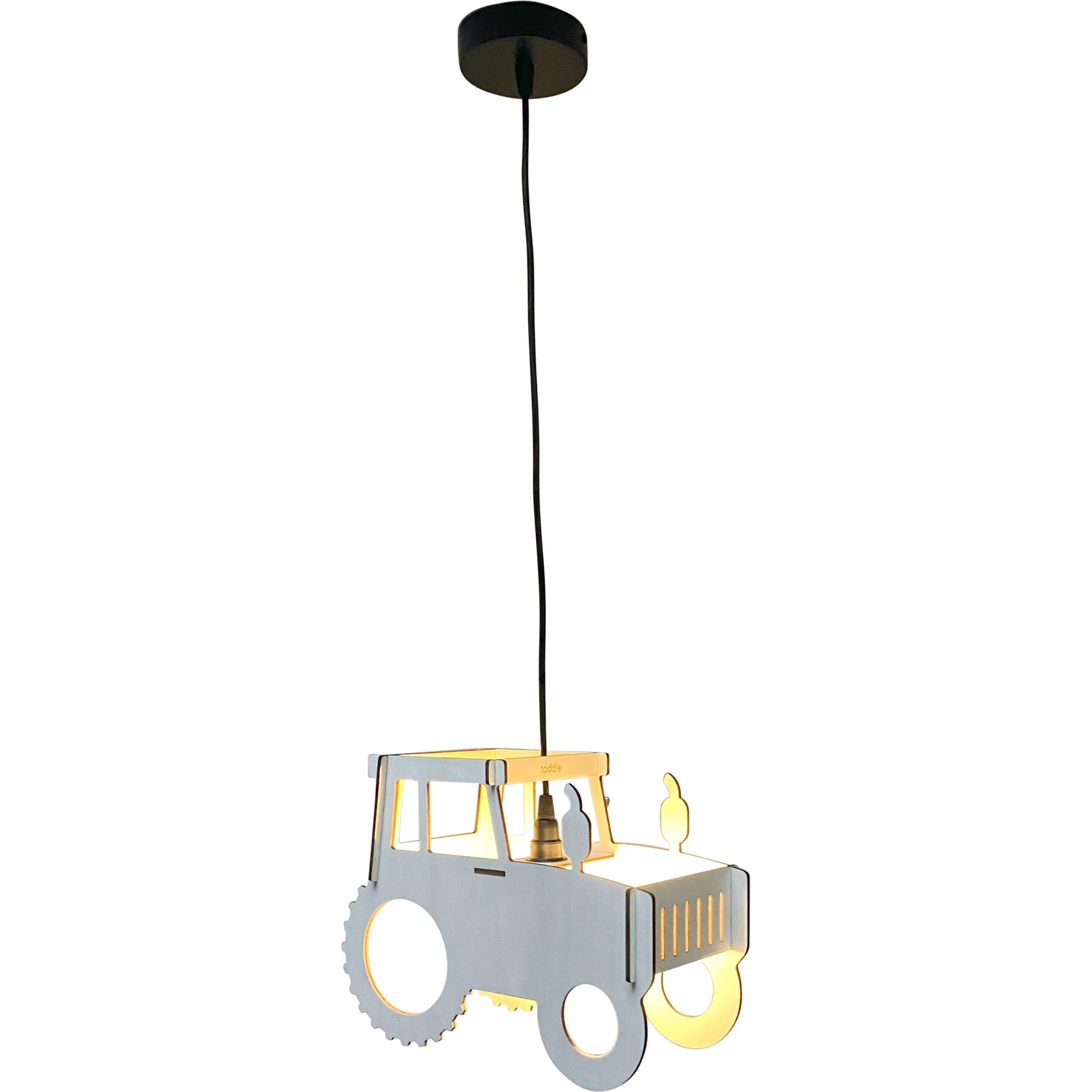 Wooden pendant lamp children's room | Tractor - natural