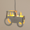 Wooden pendant lamp children's room mdf | Tractor - natural