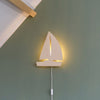 Wooden children’s room wall lamp | Sailing boat - toddie.com