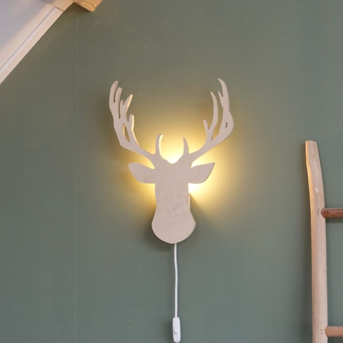 Wooden children’s room wall lamp | Deer - toddie.com