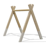 Wooden baby gym | Solid wooden play arch tipi shape (without hangers) - natural