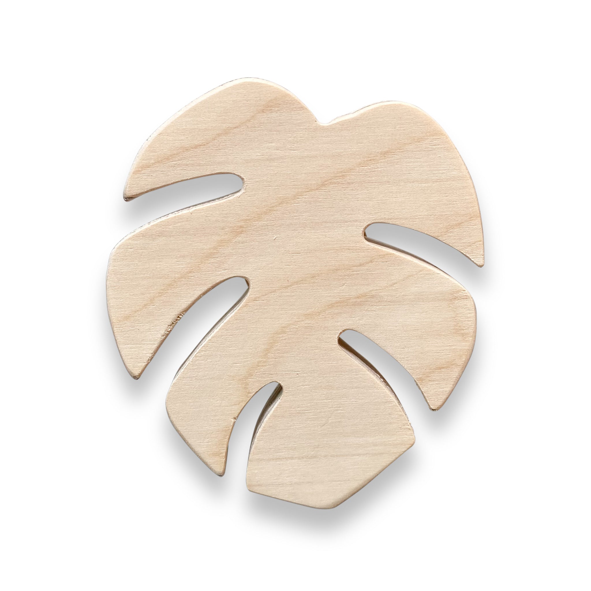 Wooden wall hooks children's room | Lion and monstera leaf - natural