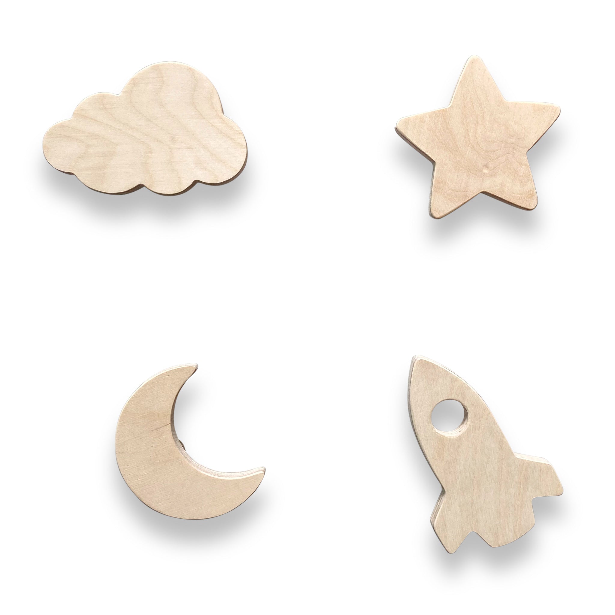 Wooden wall hooks children's room | Space - natural