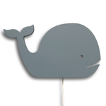 Wooden wall lamp children's room | Whale - Denim drift