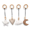 Baby gym hangers, natural - felt and wooden beads - toddie.com