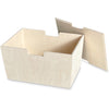 Montessori rolling storage box with swivel wheels and lid - natural