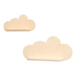 2 wooden wall shelves children's room cloud | Wolkie - natural