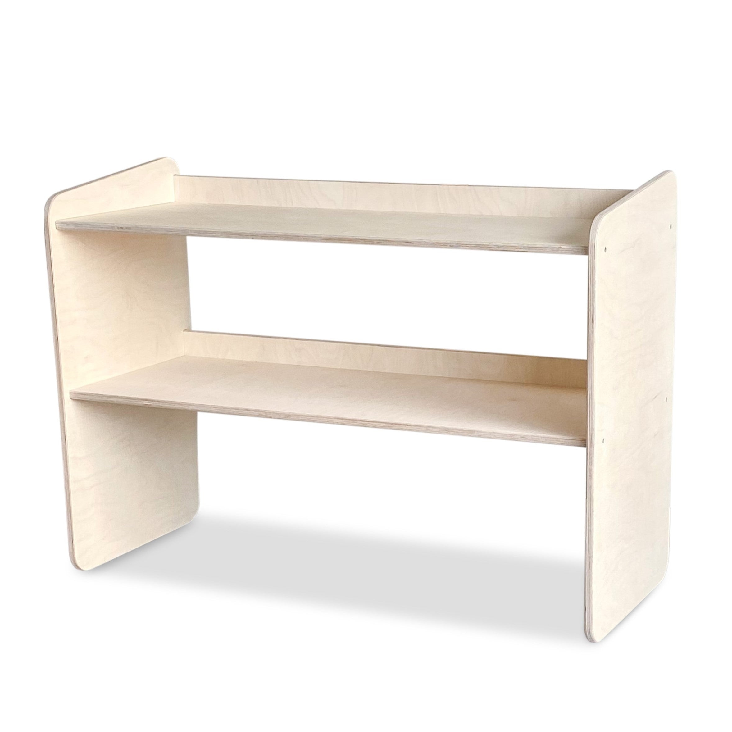 Montessori open toy cabinet | Bookshelf 2 shelves - natural