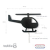 Wooden children’s room wall lamp | Helicopter, black - toddie.com