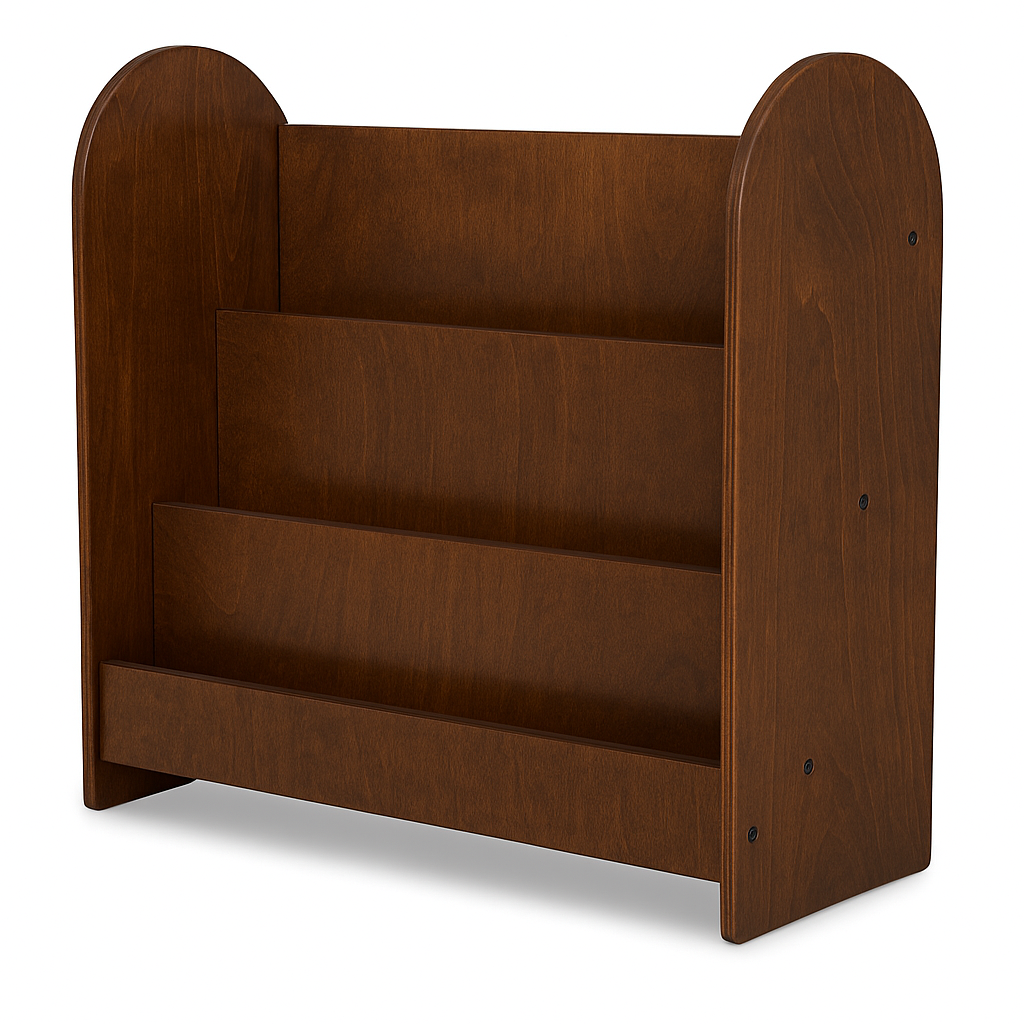 Bibliothèque Montessori ronde pour chambre d'enfant | 3 étagères - naturel
