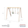 Wooden Baby Gym | Solid wooden play arch with forest animal hangers - natural
