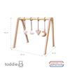 Wooden baby gym | Solid wooden play arch with nature hangers - natural