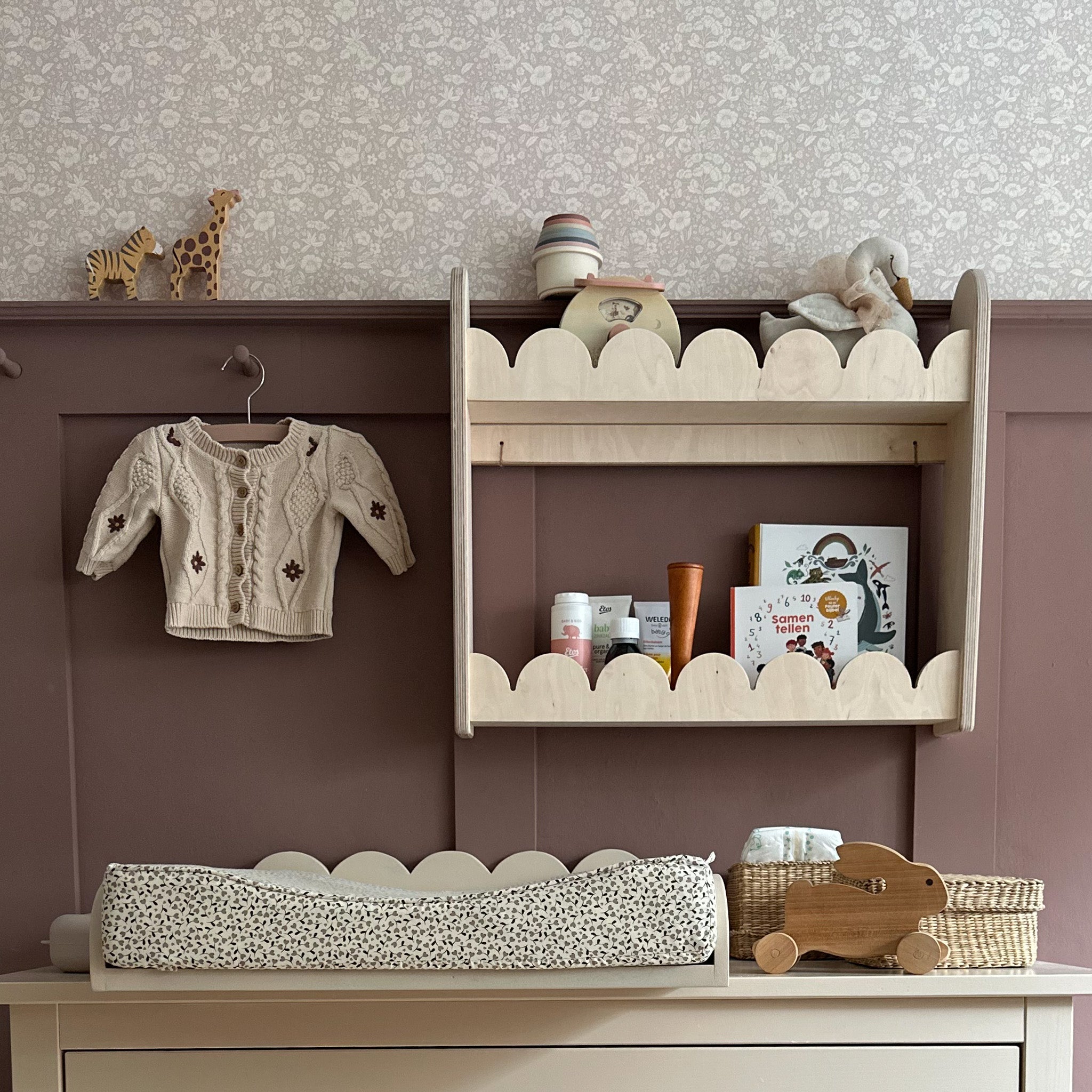 Bubble Montessori bookshelf children's room  | 2 shelves - natural