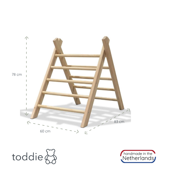 Wooden climbing frame | Pikler triangle foldable - natural