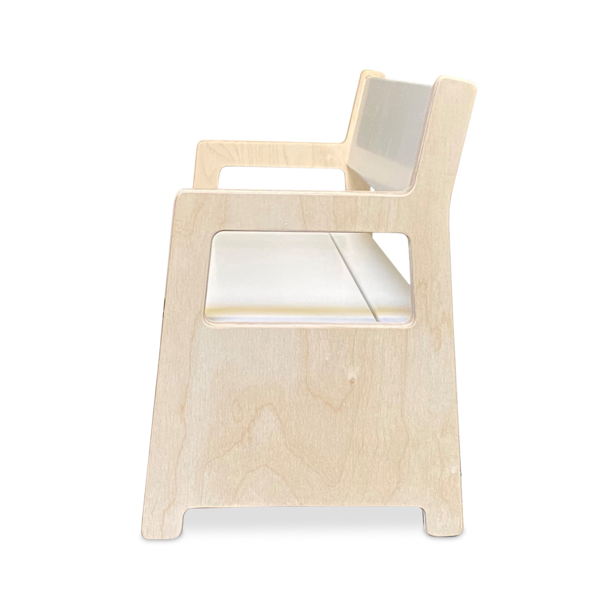 Montessori valve bench | Wooden toy box, storage bench, toy bench - white