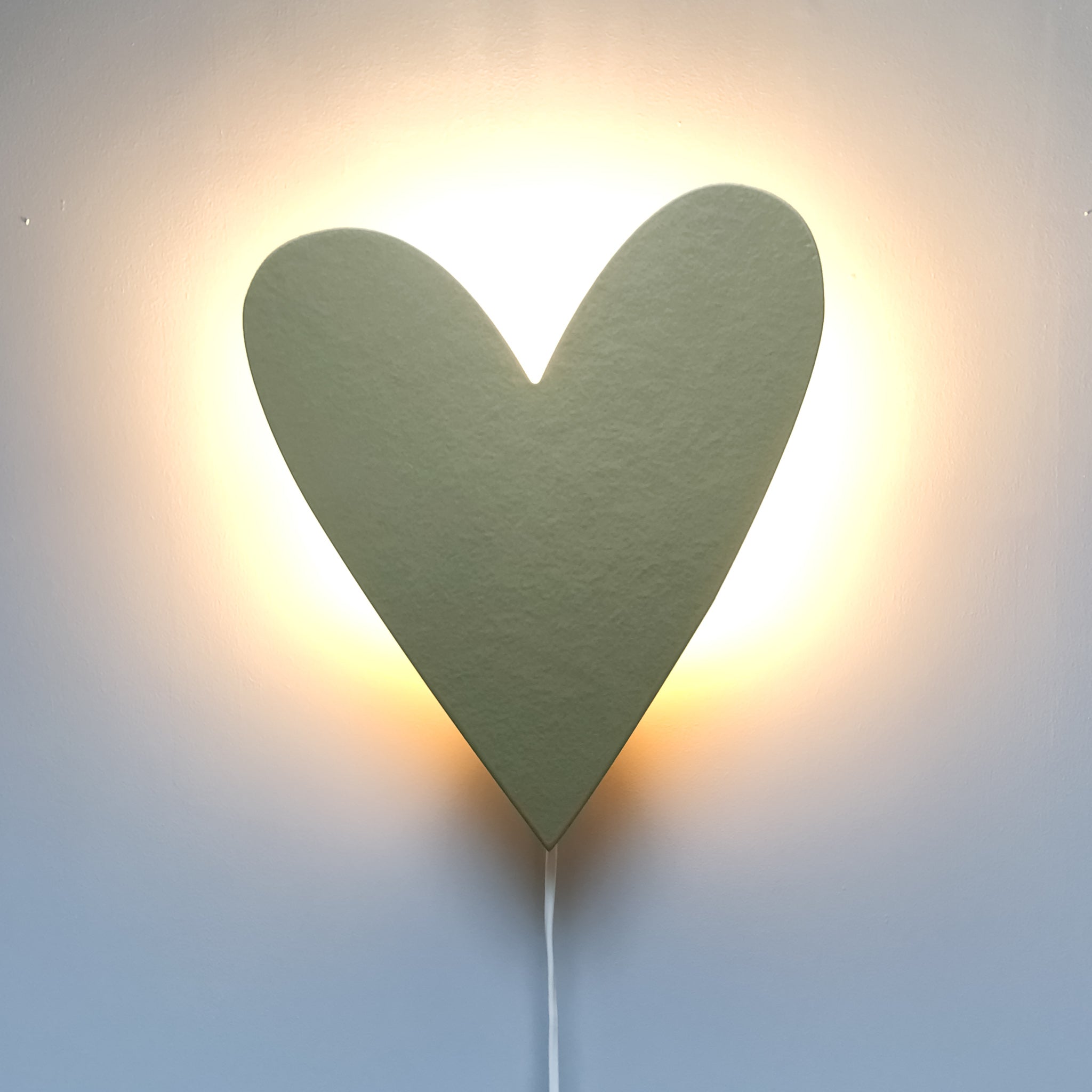 Wooden wall lamp children's room | Heart - gold