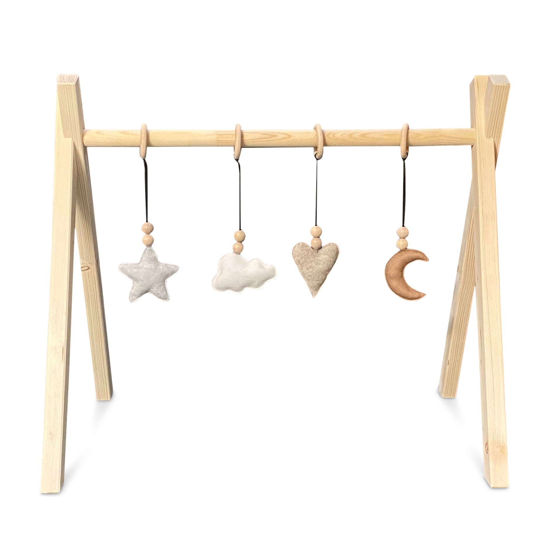 Gimnasio para bebés de madera, sin perchas (se vende por separado)