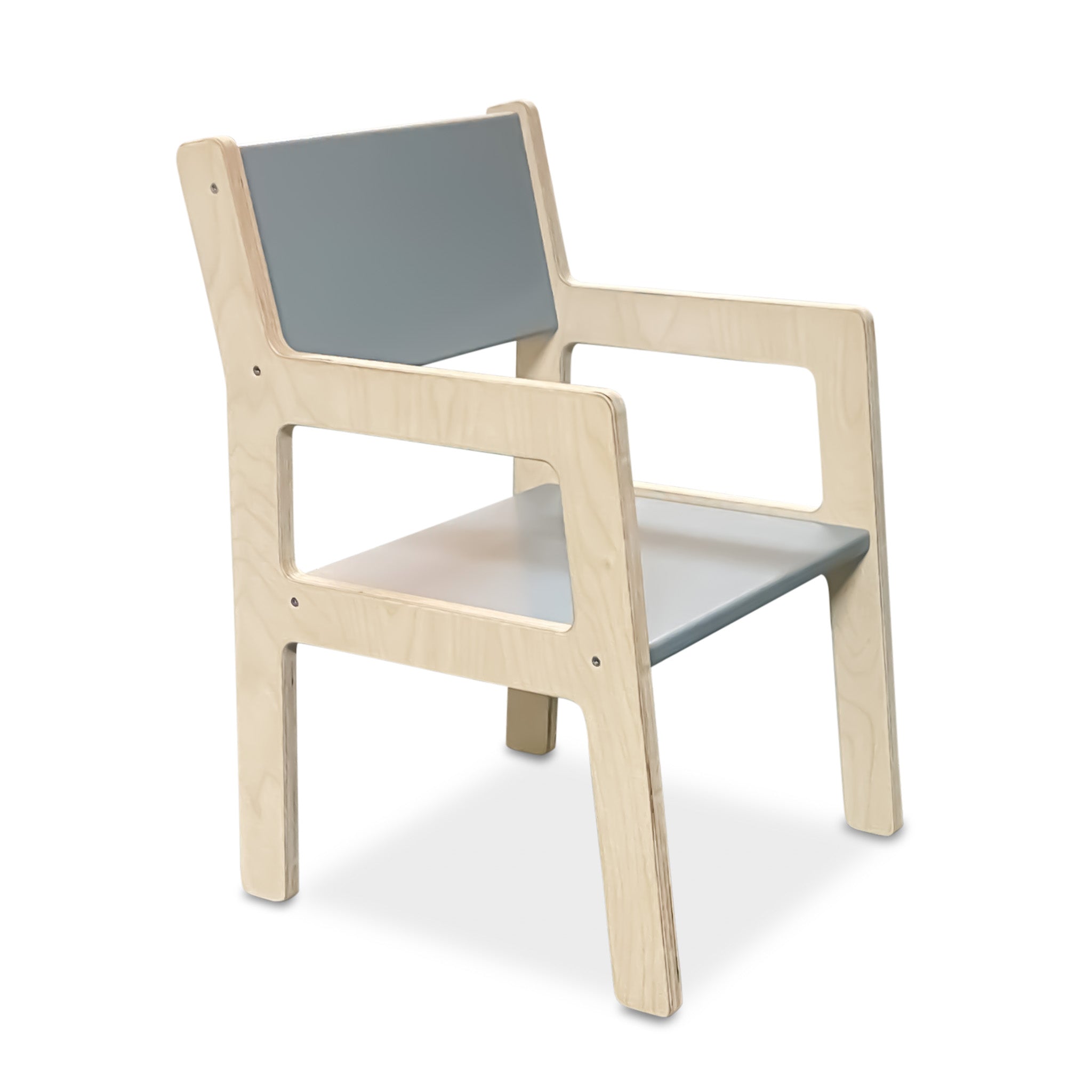 Wooden children's furniture set 4-7 years | Table + 2 chairs - Denim drift