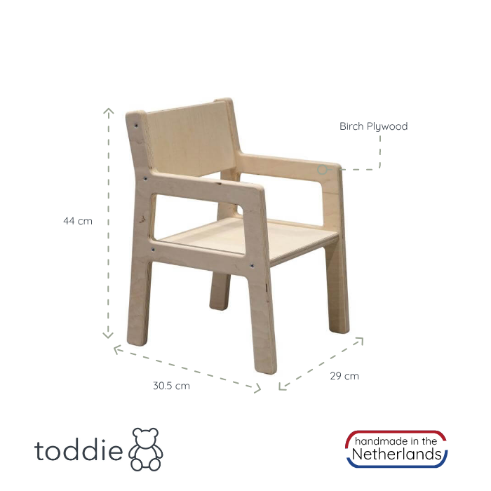 Krzesełko drewniane dla dzieci 1-3 lata | Naturalny