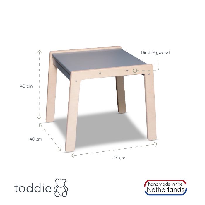 Mesa infantil de madera, 1-3 años | Deriva de mezclilla