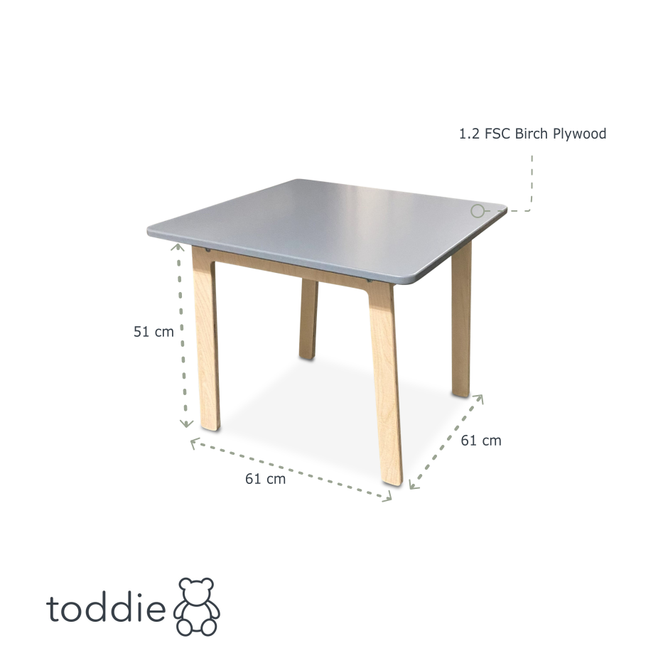Wooden children’s table 4-7 years - Denim drift