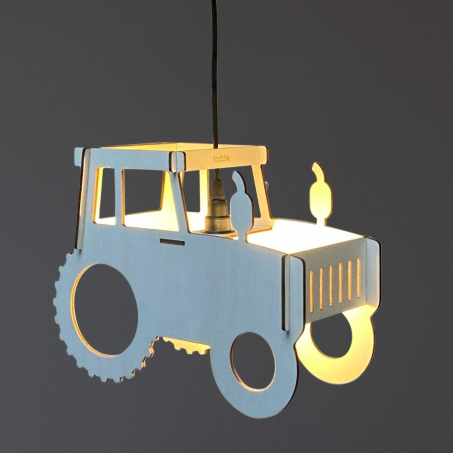 Wooden pendant lamp children's room | Tractor - natural