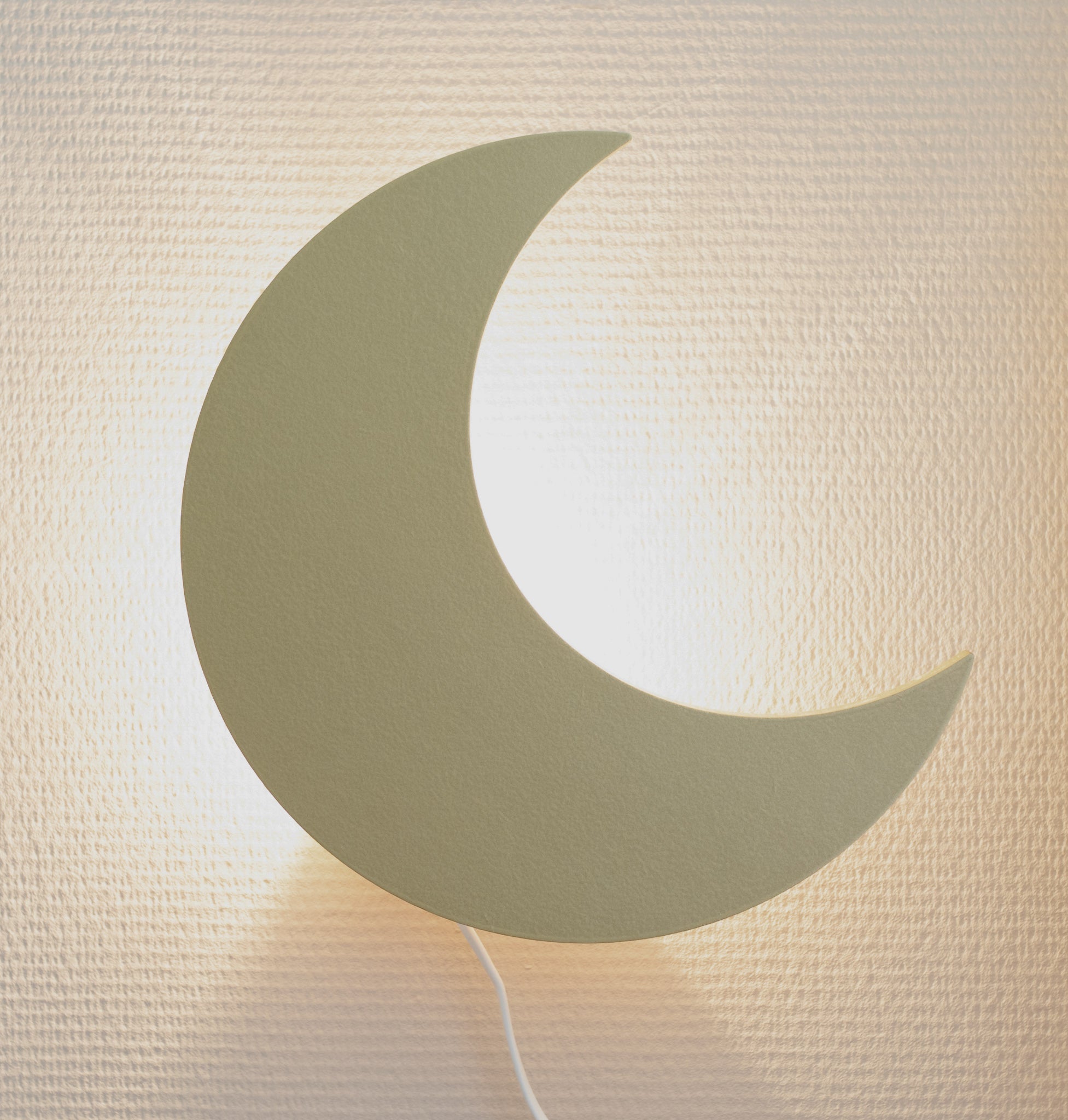 Drewniana lampa ścienna do pokoju dziecięcego | Księżyc - złoto