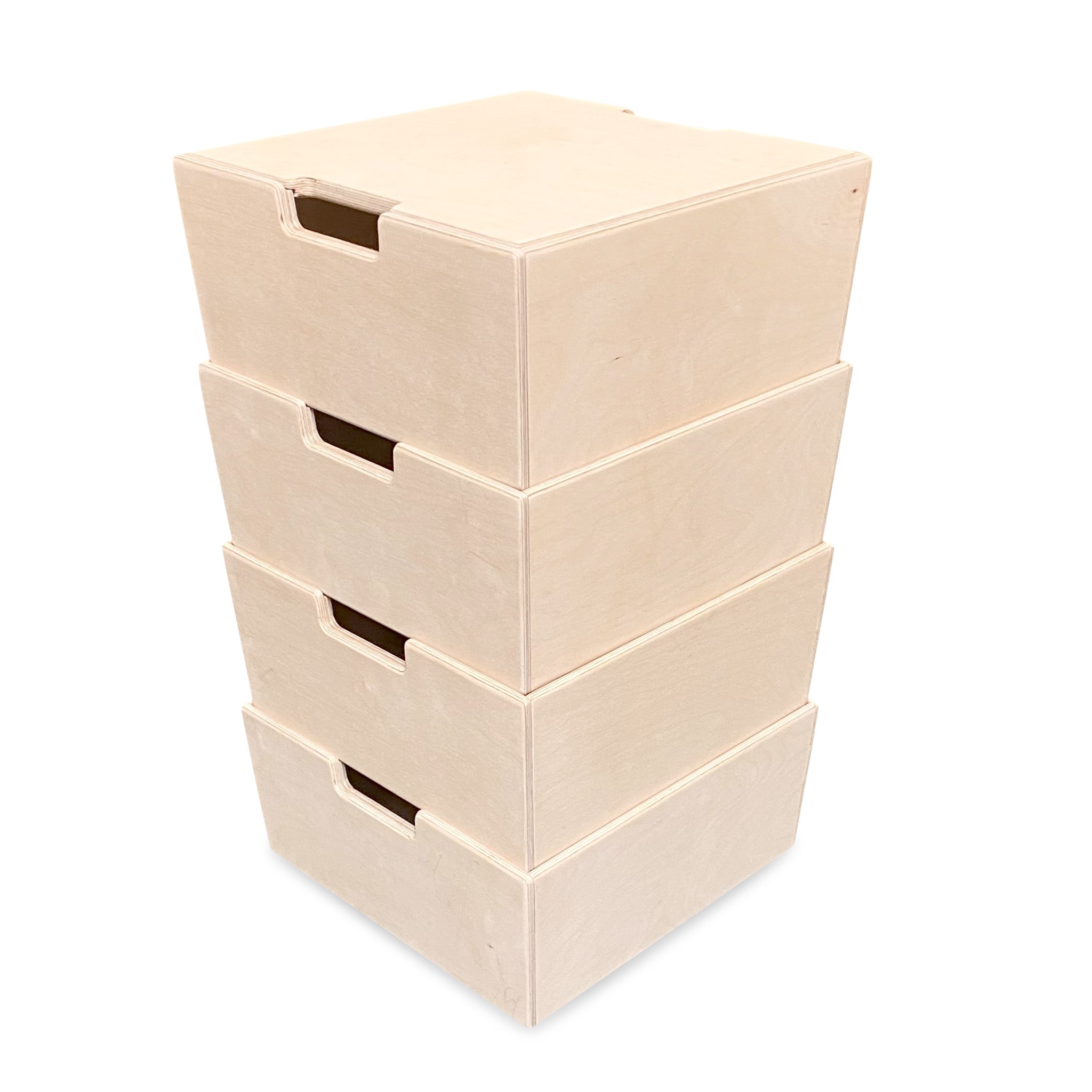 Montessori storage boxes children's room | Stackable wooden boxes as a step stool - natural