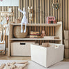 Montessori open toy cabinet + rolling storage bins | Bookshelf 2 shelves - natural