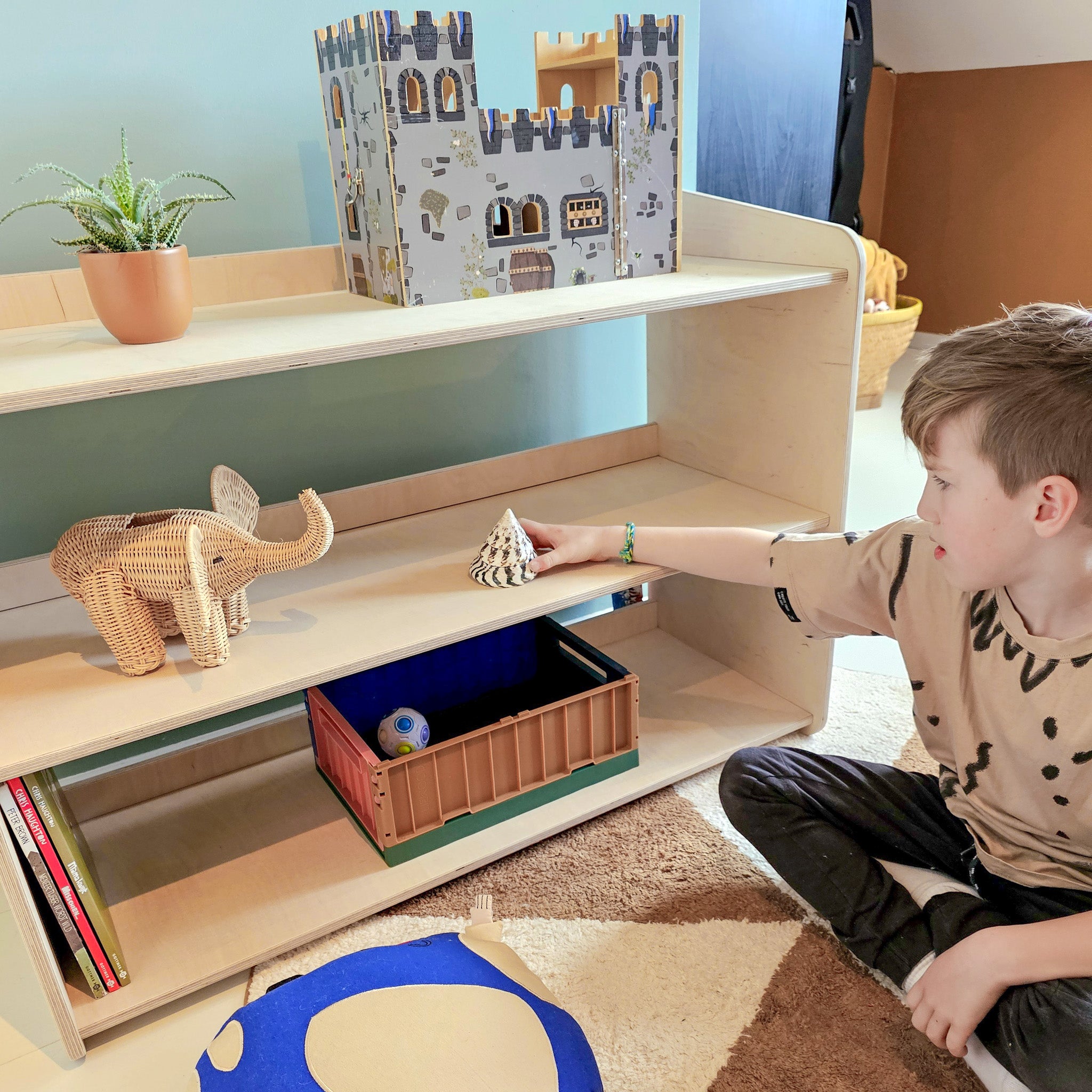 Montessori toy cabinet | Bookshelf 3 shelves - natural