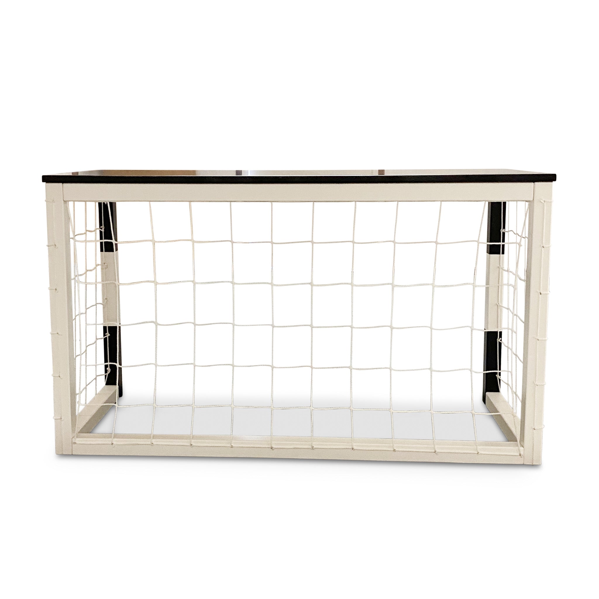 Wooden desk | Football goal desk with net - white/black