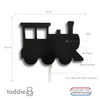 Aplique de madera para habitación infantil | Tren - Locomotora Negra