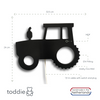 Aplique de madera para habitación infantil | Tractor - Negro