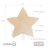 Wooden wall lamp children's room | Star - natural