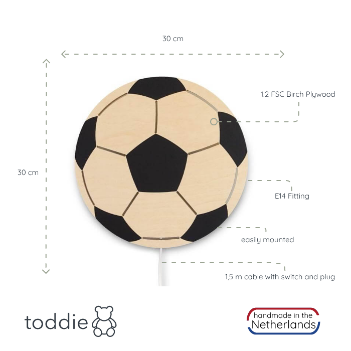Aplique de madera para habitación infantil | Fútbol