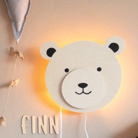 Wooden wall lamp children's room | Teddy - natural