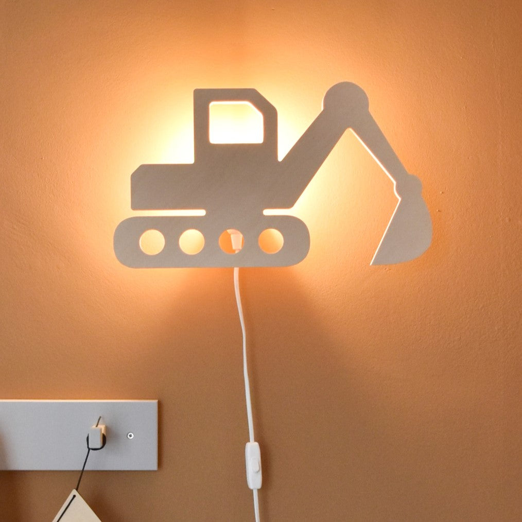 Wooden wall lamp children's room Excavator natural – ®
