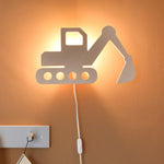Wooden wall lamp children's room | Excavator - natural
