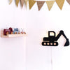 Wooden wall lamp children's room | Excavator - black