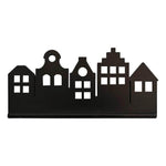 XL wooden wall shelf | Canal houses - black