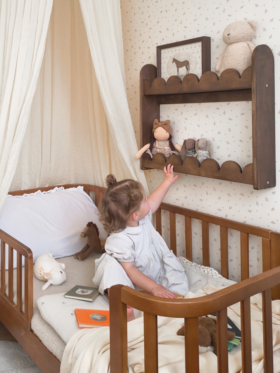 Bubble Montessori bookshelf children's room  | 2 shelves - natural